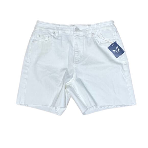 Nic + Zoe NZ Denim Mid Rise 5” Jean Short Paper White Women’s Sz 27 - Picture 2 of 8